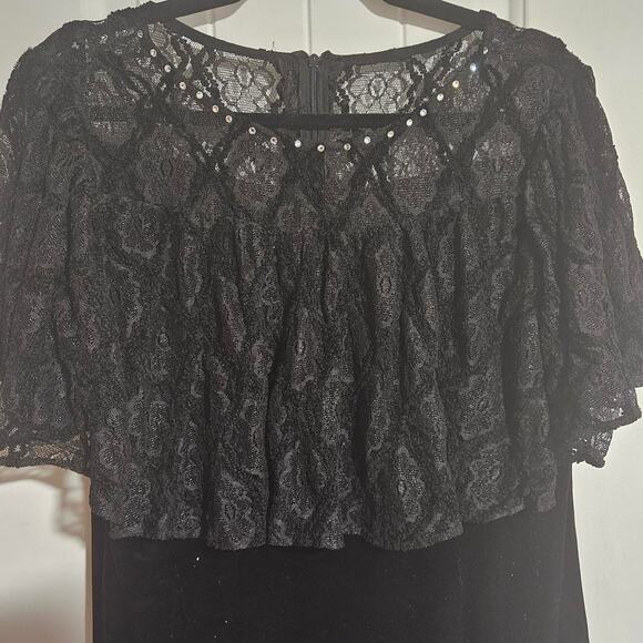 Unbranded long‎ black sparkly velvet - Picture 3 of 5